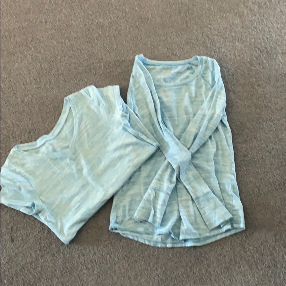 Justice Set of 2 Light Blue Tees- Short and Long